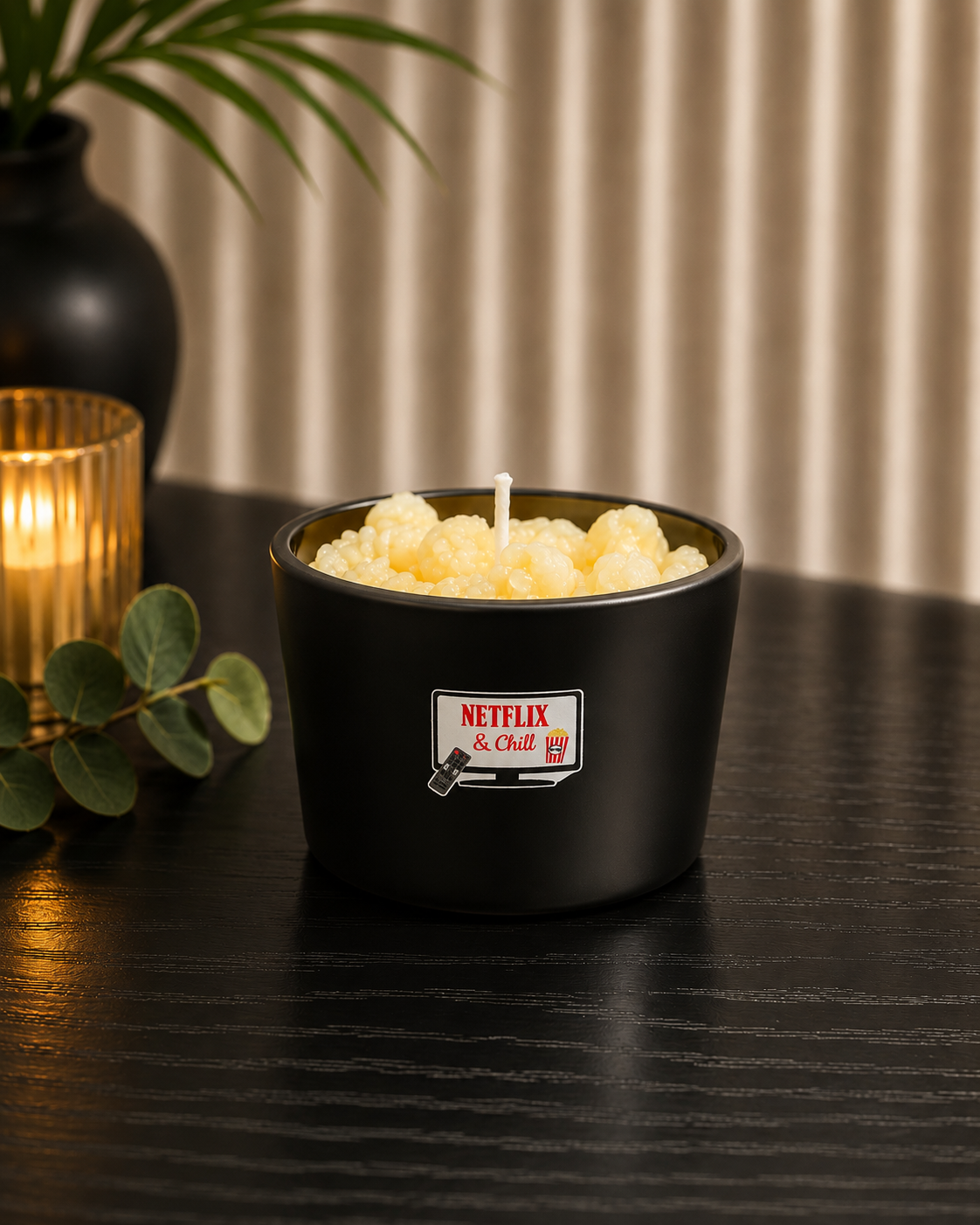 'Netflix & Chill' Popcorn Candle