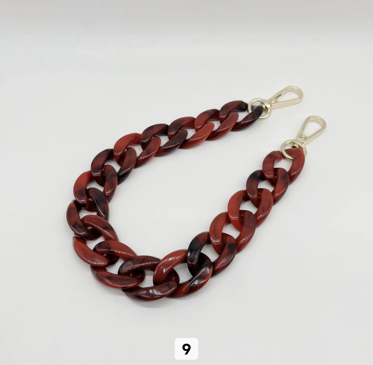 RW Chunky Tortoiseshell Acrylic Link Chain for Purses Mobile Phone Charm Necklace Strap Resin Plastic Bag Chain Accessories 9.png