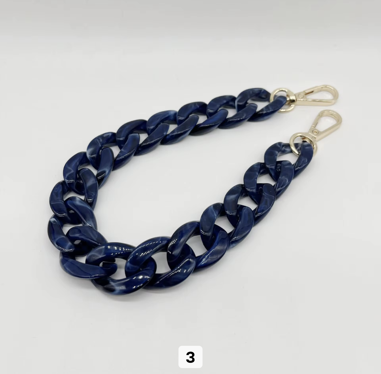 RW Chunky Tortoiseshell Acrylic Link Chain for Purses Mobile Phone Charm Necklace Strap Resin Plastic Bag Chain Accessories 3.png