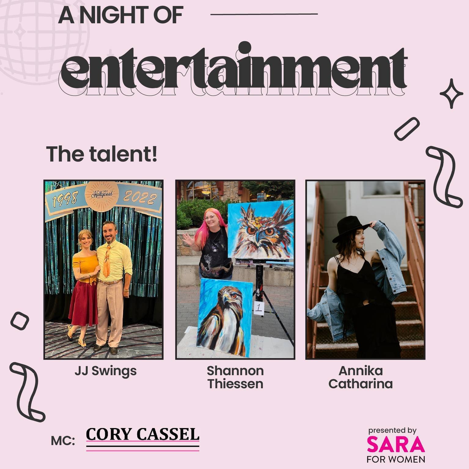 Join us for an unforgettable Night of Entertainment on May 30th in Mission! 

Revel in the delightful performances of dance, music, and art that we have in store for you. Our event promises to be an incredible experience that you won't want to miss. 