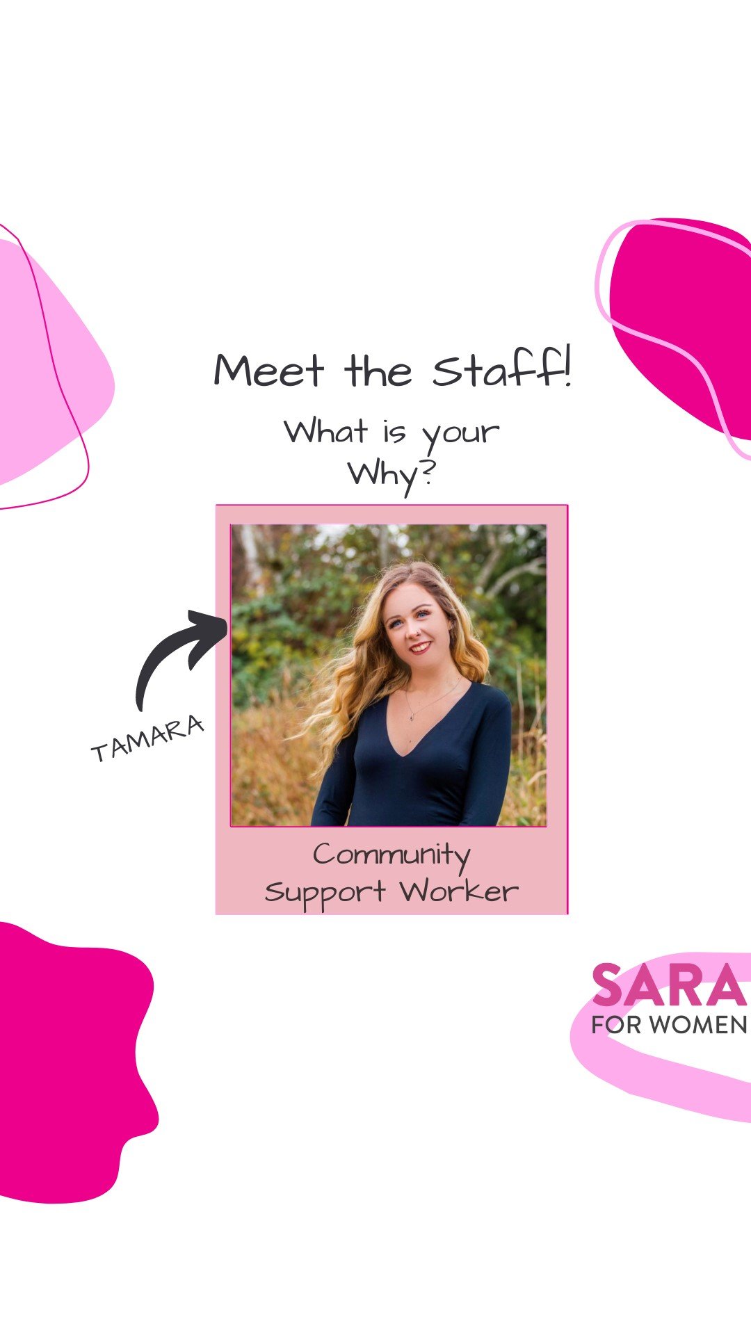 Hello everyone! We are excited to continue our segment called&quot; What is your Why?&quot;

Today, Tamara our Community Support Worker, shares her reason for dedicating her time to our organization. 

&ldquo;I have a passion for working with strong,