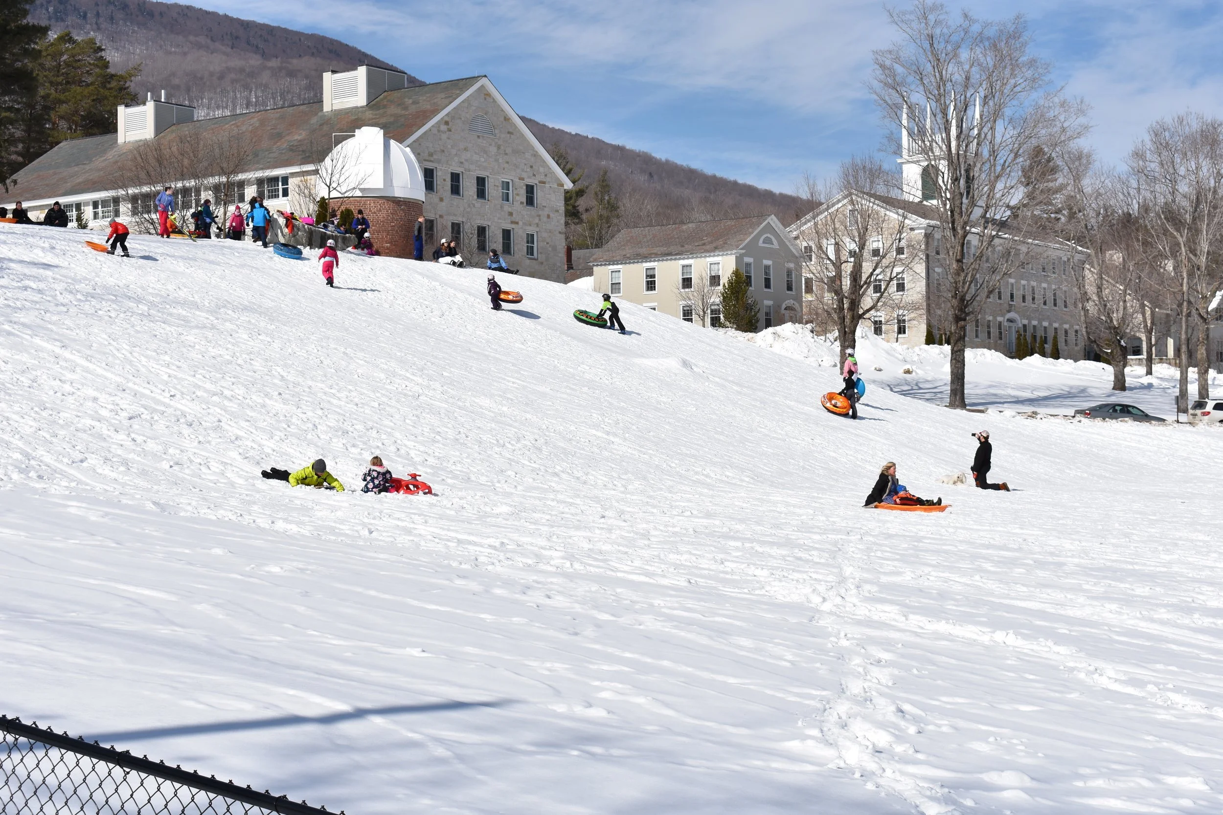 Vermont, winter, snow slide