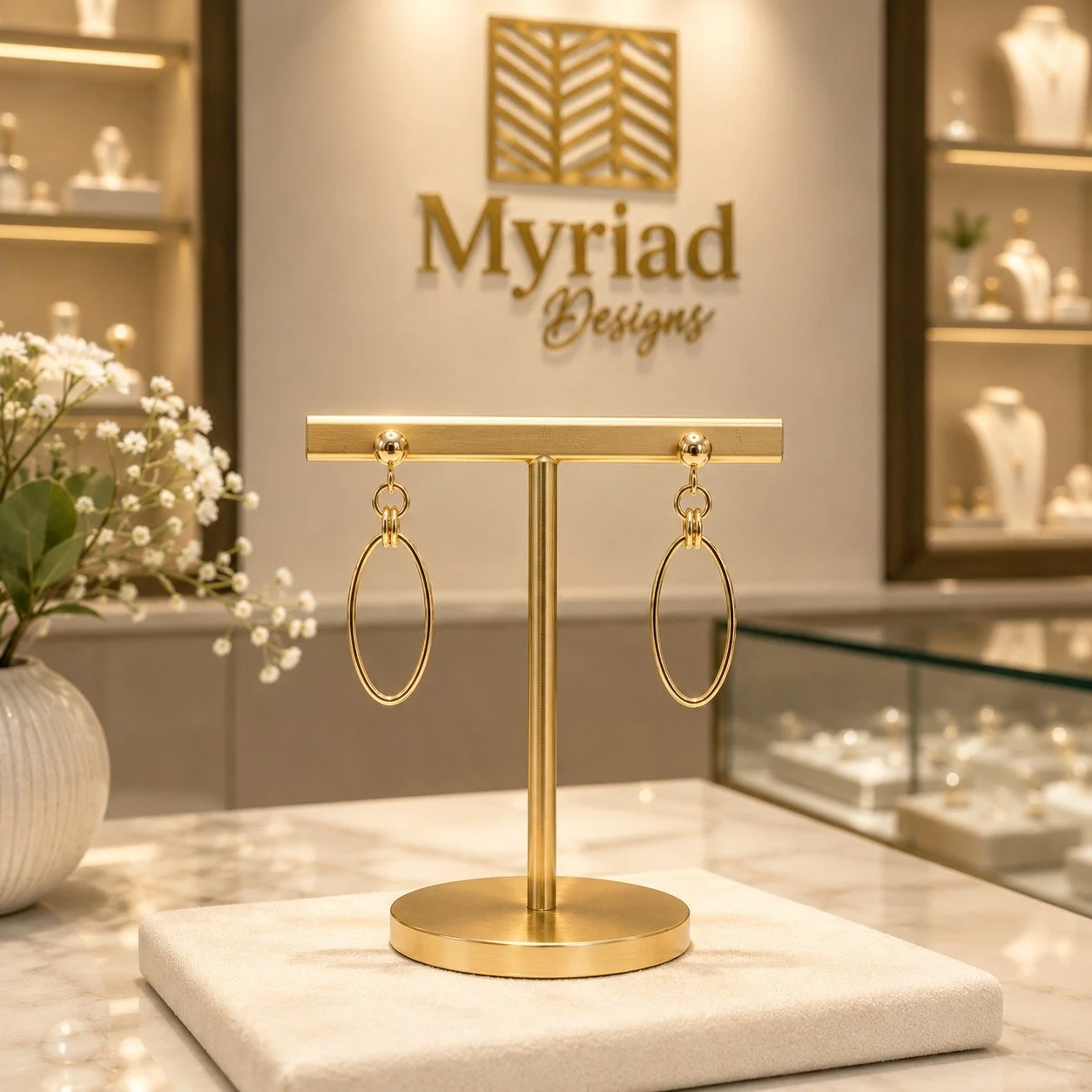 14/20 Gold Elliptical Earrings