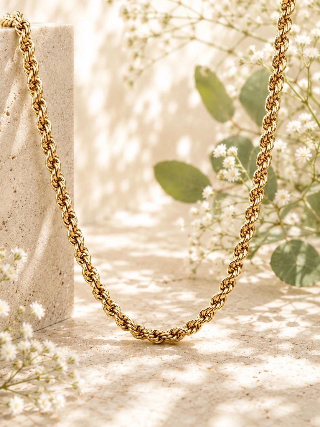 Gold Sprial Twist Necklace