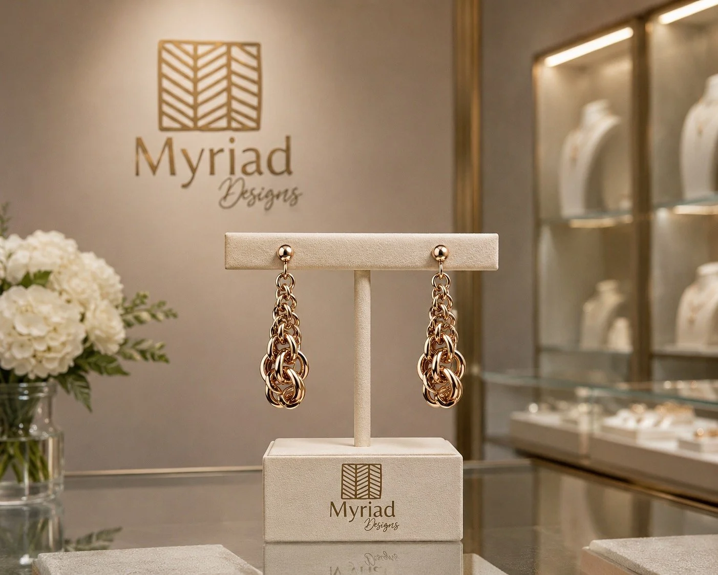 Gold Serpentine Drop Earrings - Maxi