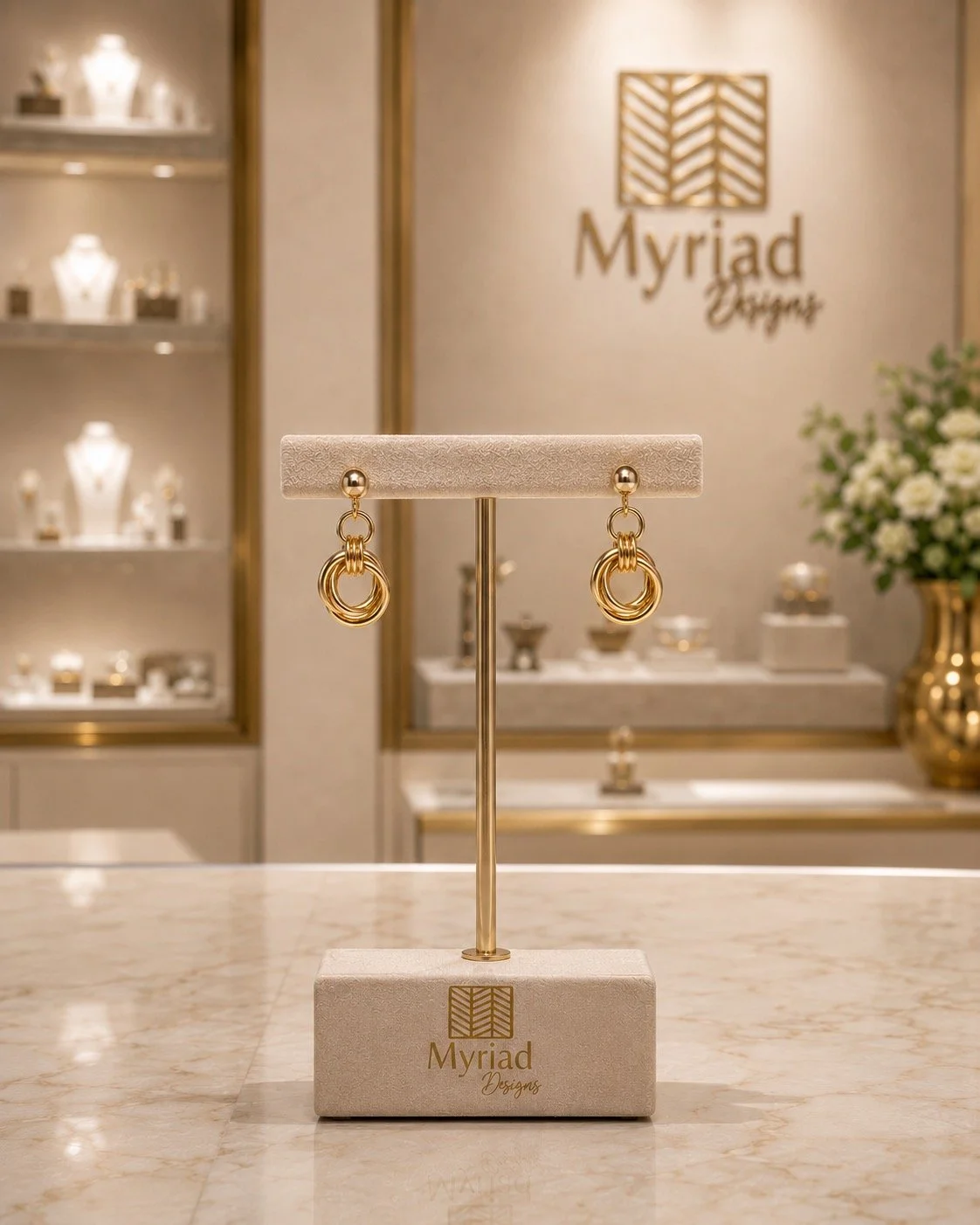Gold Infinity Drop Earrings