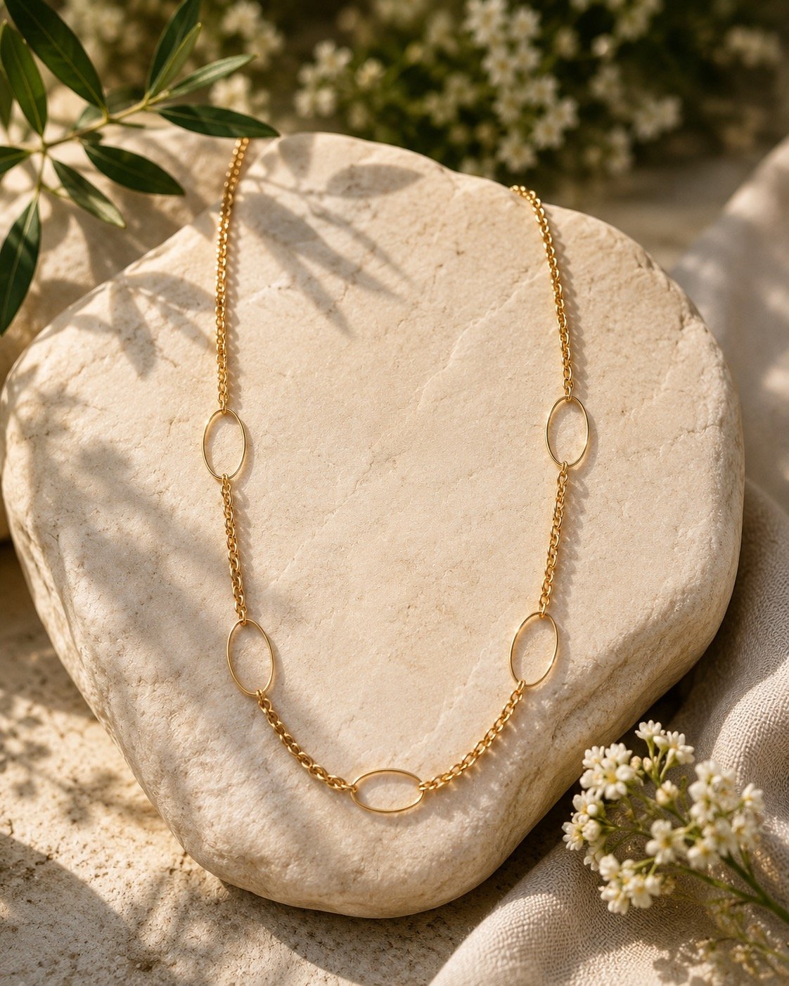 14/20 Gold Jens Pind Elliptical Necklace