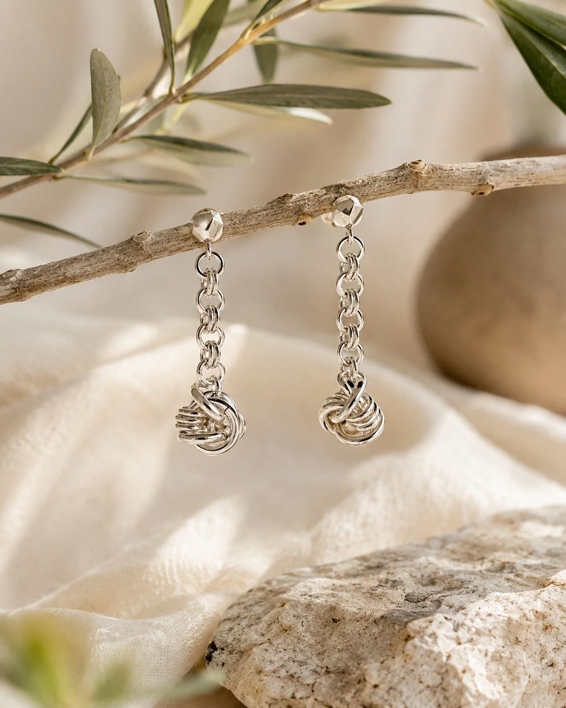 Side Knot Drop Earrings