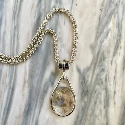 Lodolite Quartz Pendant and Chain