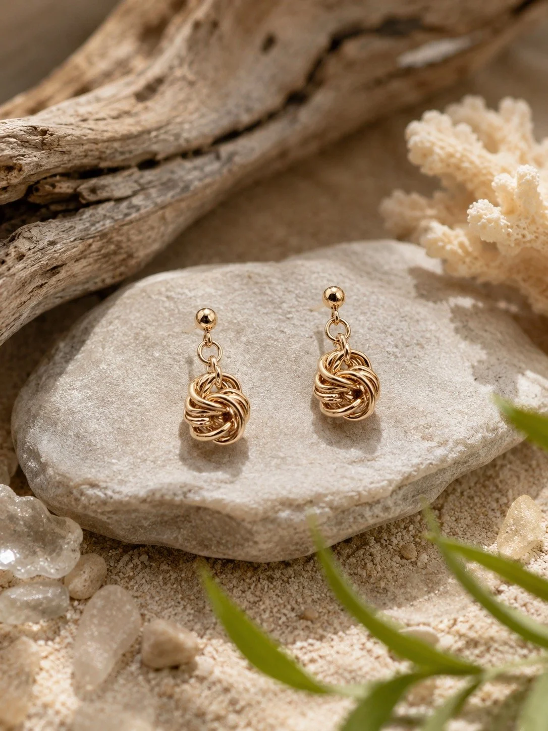 Gold Side Knot Earrings