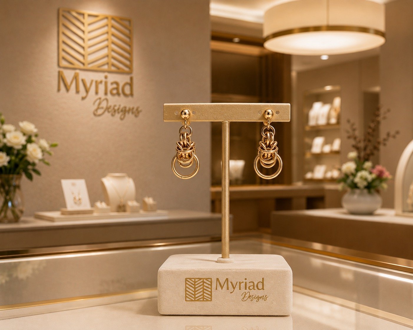 Gold Petite Cable Drop Earrings