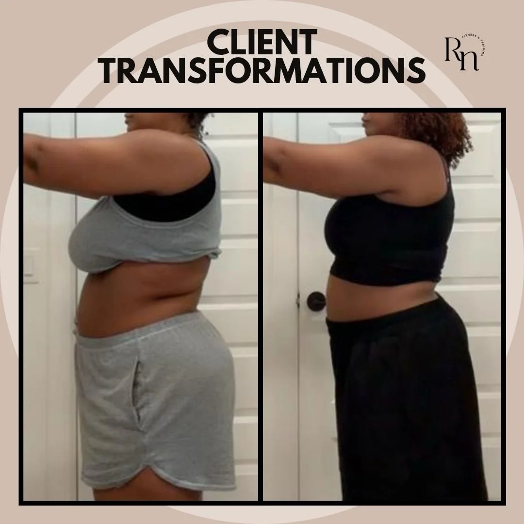 May 3rd ➡️ June 5th and my client is 5 lbs down 👏🏾🎉
Not only is she seeing visible changes, she&rsquo;s feeling them too 🤍
Through consistency in the gym and being more mindful of her nutrition, sleep, stress, and everyday life, she&rsquo;s learn