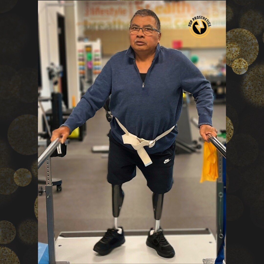 ⠀
Please join us in celebrating Tirzo's accomplishments! 🎉🦿🦿🎉⠀
⠀
After a long and difficult recovery from bilateral above knee amputations in July 2021, Tirzo received his new prosthetics six weeks ago. Since then, he has been working hard in phy