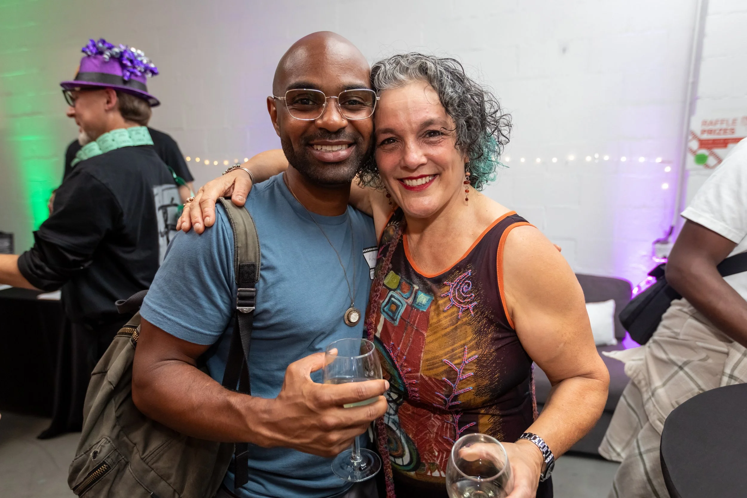 2022 Guest Curator Rohan DaCosta with Board President Jenny Sampson
