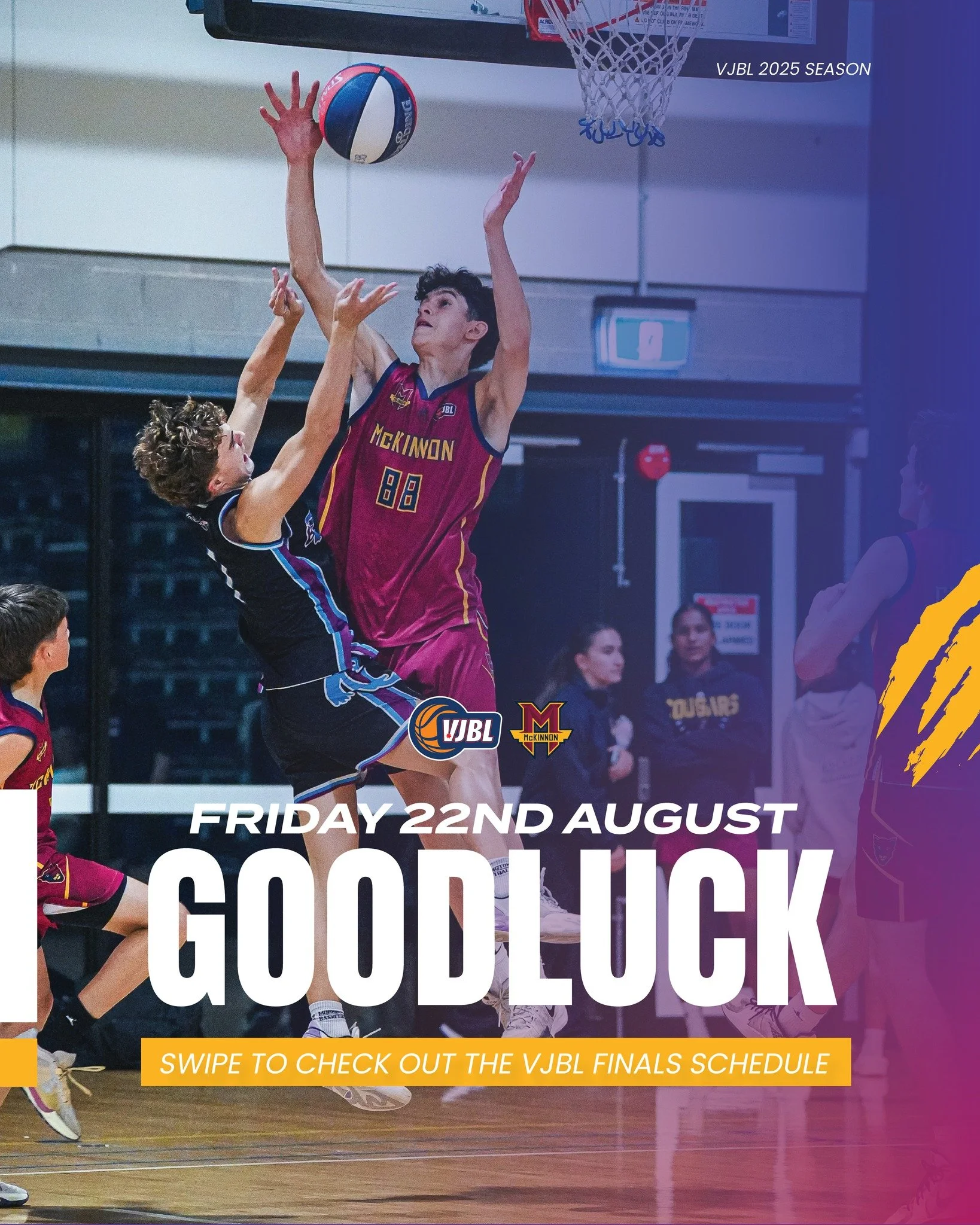Good luck to all our Cougars hitting the court tonight for VJBL finals! 🏀🔥
Swipe to check out the full schedule, see who&rsquo;s playing before and after your game, and get down to the stadium to show your support! 💙🐾