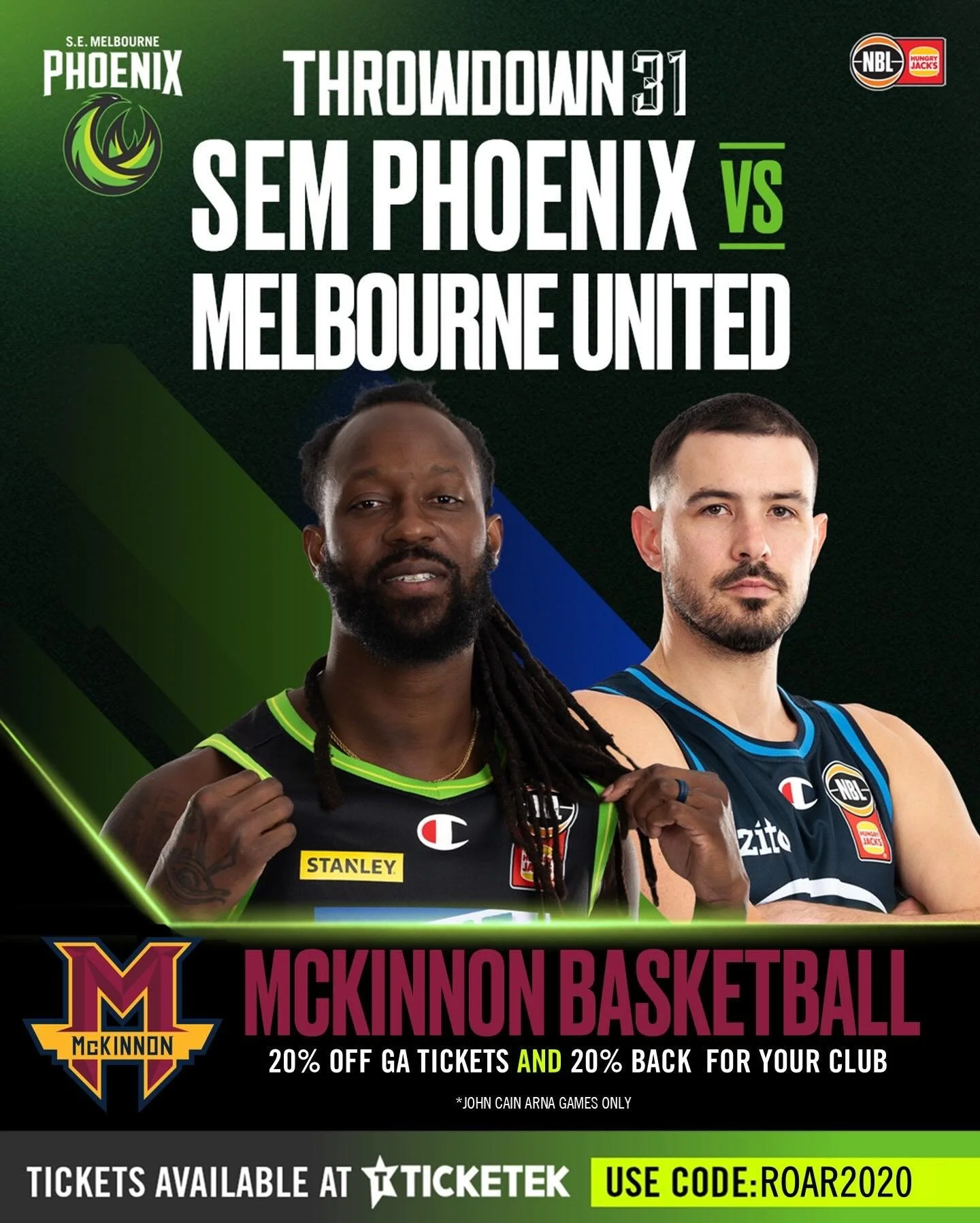 ☀️ Sunday Afternoon Hoops! ☀️ 
 McKinnon families get 20% OFF Phoenix tickets &mdash; plus 20% goes back to the club! Let&rsquo;s pack out John Cain Arena and lift the boys to a big win! 💚💪 Only 400 tickets left!!!

🏀 Phoenix vs United 📅 Sunday 7