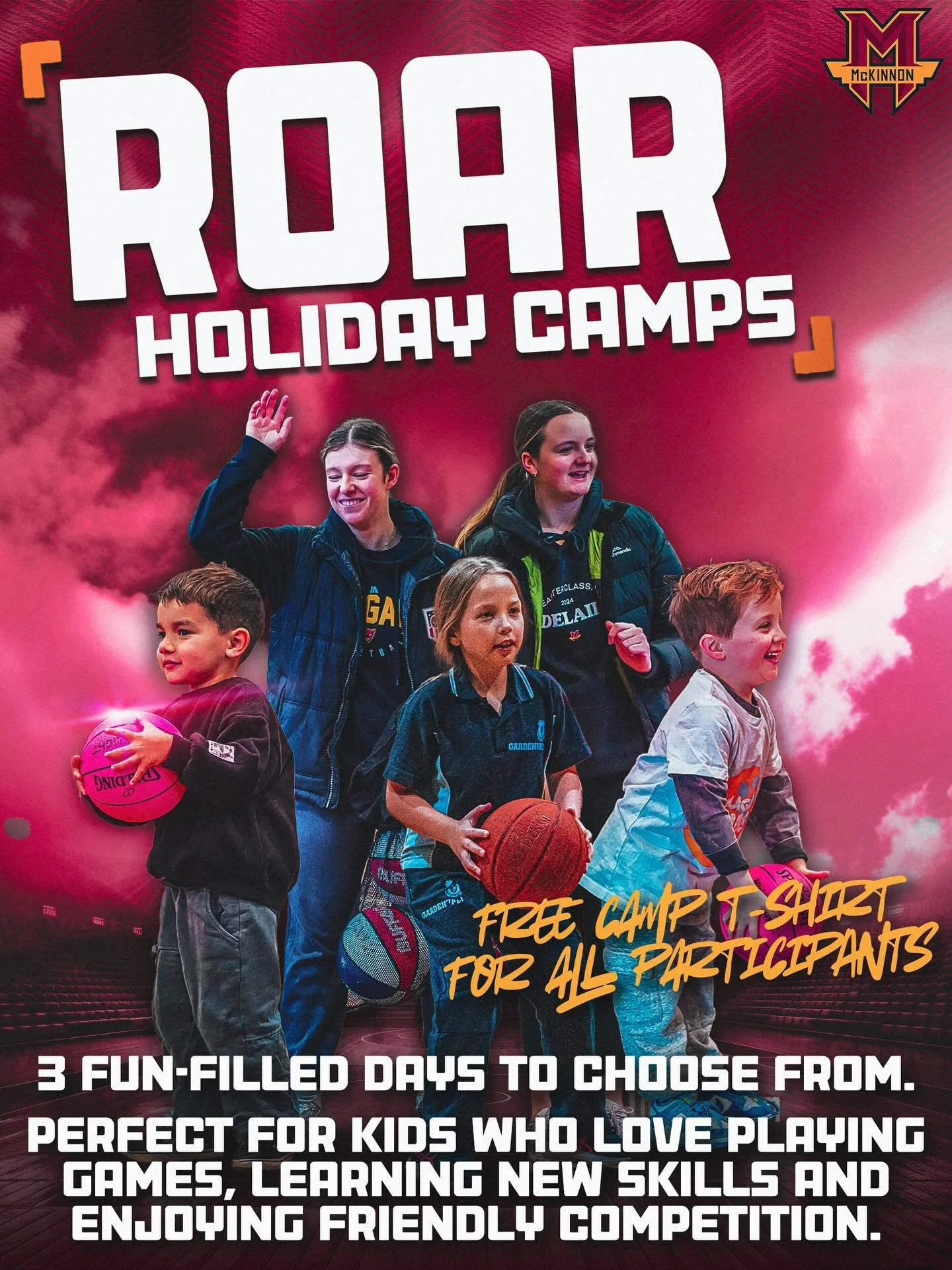 🏀 ROAR Holiday Camps are back the Summer School Holidays ☀️ 

A family favourite returns! The ROAR Holiday Camp is a fun and energetic mixed camp running from 9am&ndash;3pm, perfect for kids who love playing games, learning new skills and enjoying f