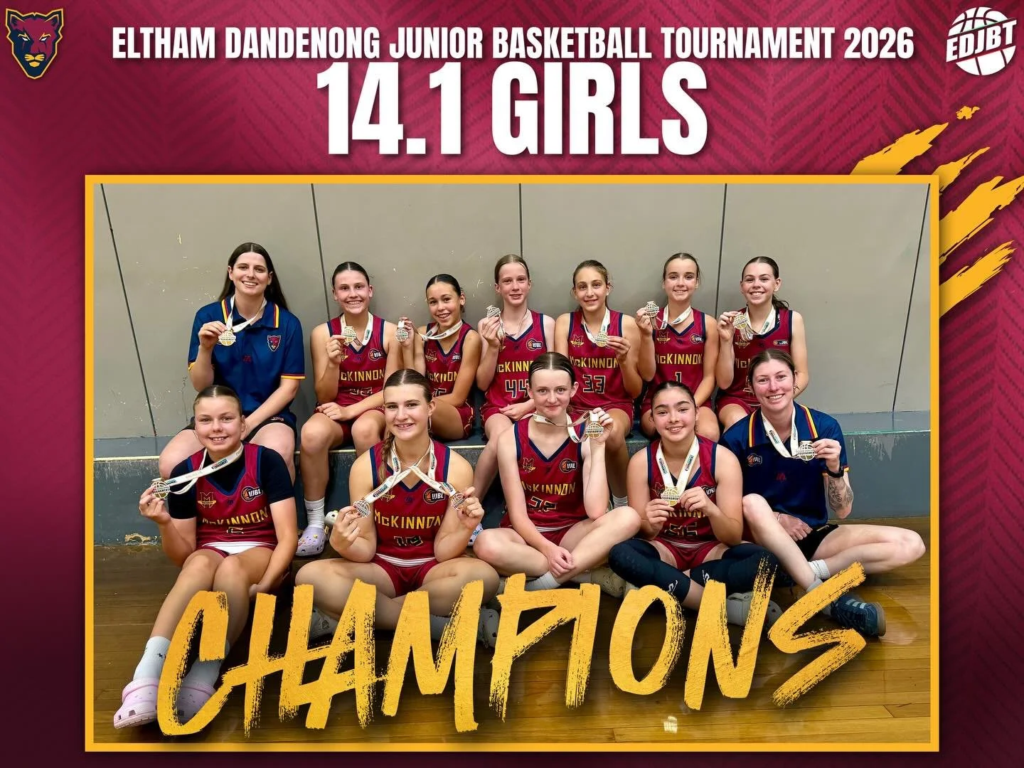 🏆 CHAMPIONS!!!

Congratulations to our U14.1 Girls on winning the EDJBT U14 Girls A RES Grand Final over Casey 32-25

#cougarpride🐾