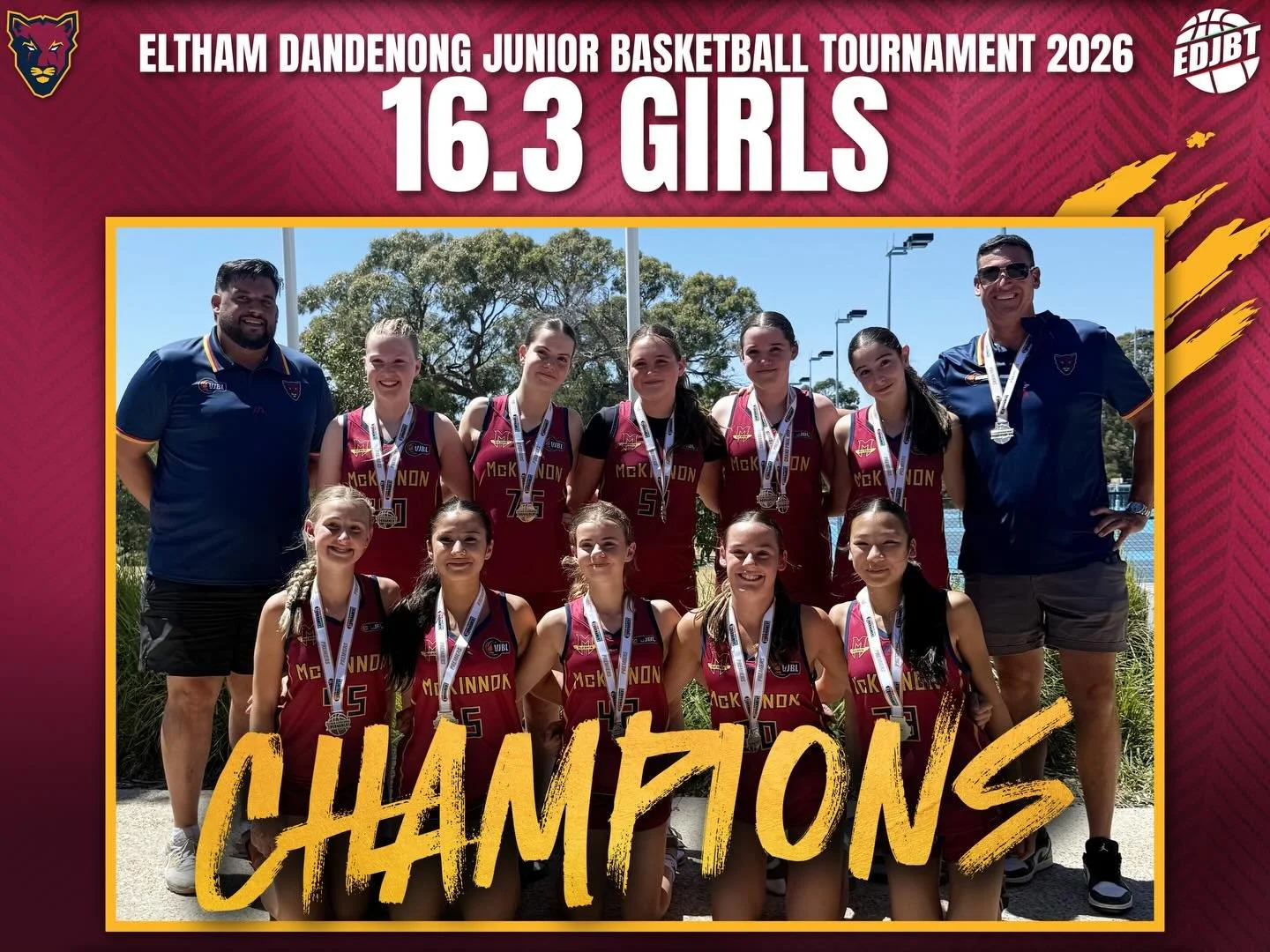 🏆 CHAMPIONS!!!

Congratulations to our U16.3 Girls on winning the EDJBT U16 Girls B5 Grand Final over Chelsea 40-39

#cougarpride🐾