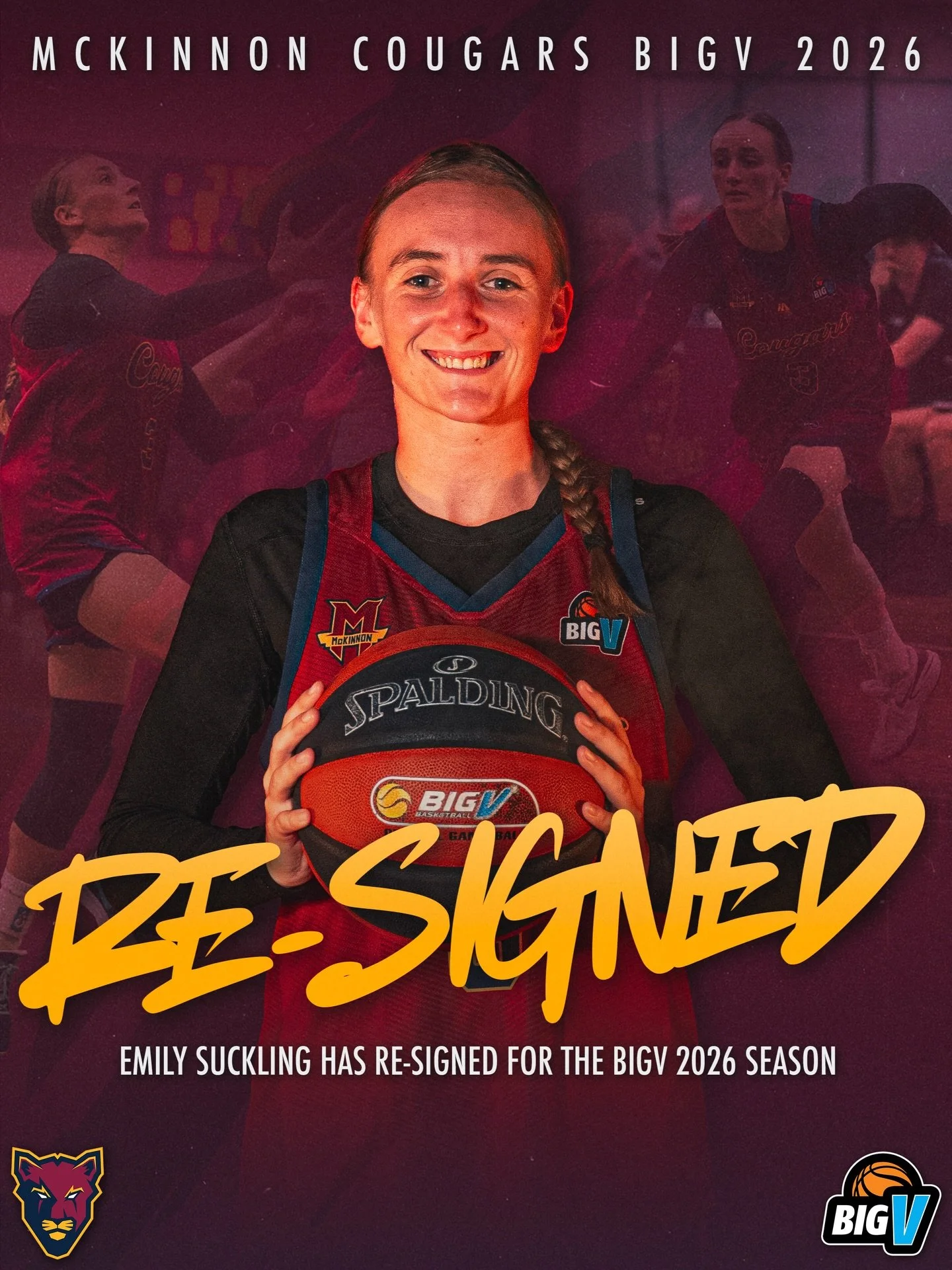 😃 MBA are proud to announce that&nbsp;Emily Suckling&nbsp;has re-signed with the&nbsp;McKinnon Cougars&nbsp;for the&nbsp;Big V 2026 State Championship Women&nbsp;season.

📰 Read more on the MBA website