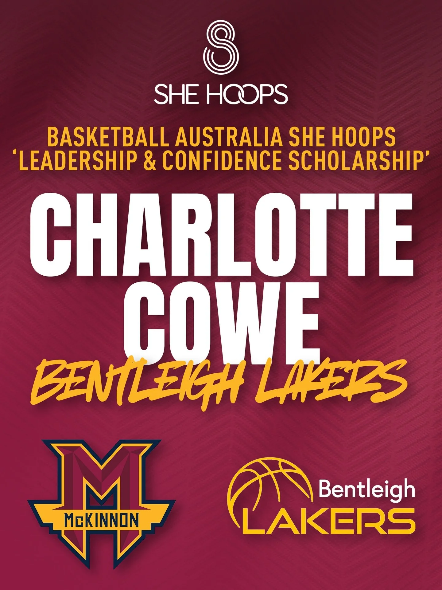 👏 Congratulations to Charlotte Cowe from Bentleigh Lakers on her recent acceptance of a Basketball Australia She Hoops Leadership and Confidence Scholarship!