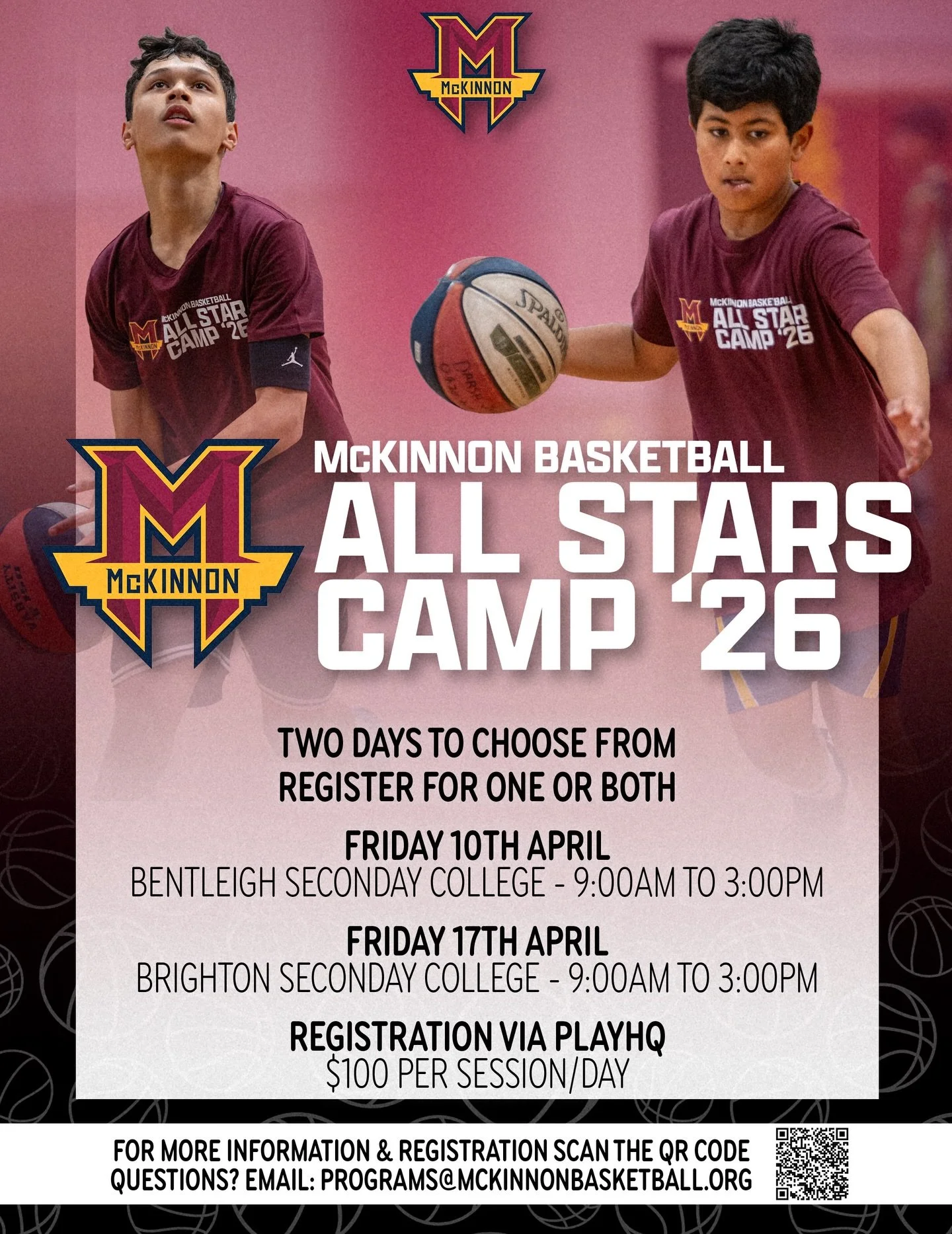 All Stars Camp 🏀⭐

The All Stars Camp is a high-performance development day for athletes 10&ndash;16 years, focused on improving basketball IQ, shooting, ball handling and 1v1 play. Delivered by experienced VJBL coaches and high-level athletes in a 