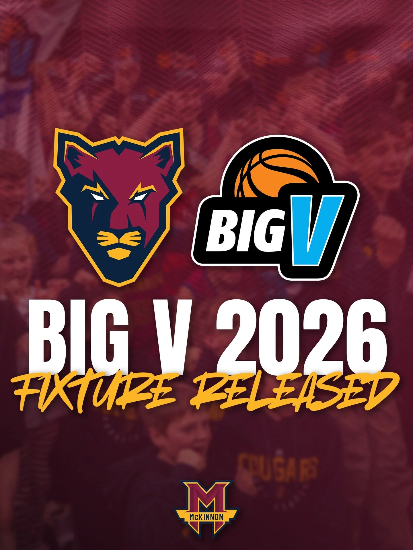 🏀 The Big V Basketball 2026 fixtures are here!!! There are plenty of big matchups, exciting theme rounds and chances for the Cougar Pride to get behind the teams this season.

📖 Check out the full fixture and season details on the MBA website.