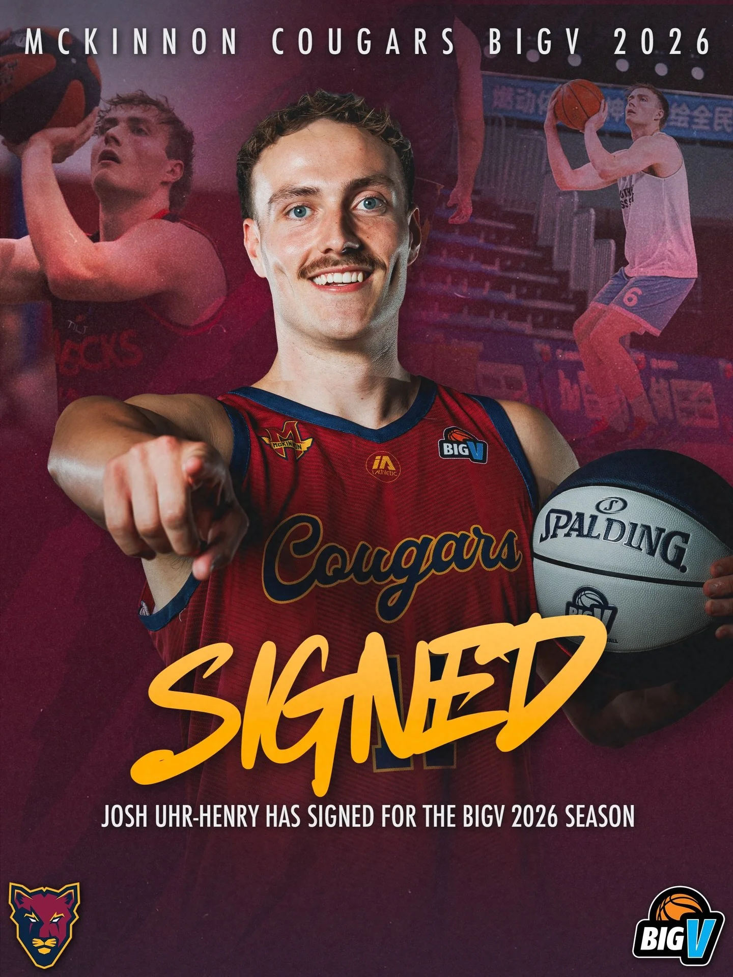 😃 MBA is pleased to announce the signing of Josh Uhr-Henry for the Big V Basketball Championship Men 2026 season.

#cougarpride🐾
