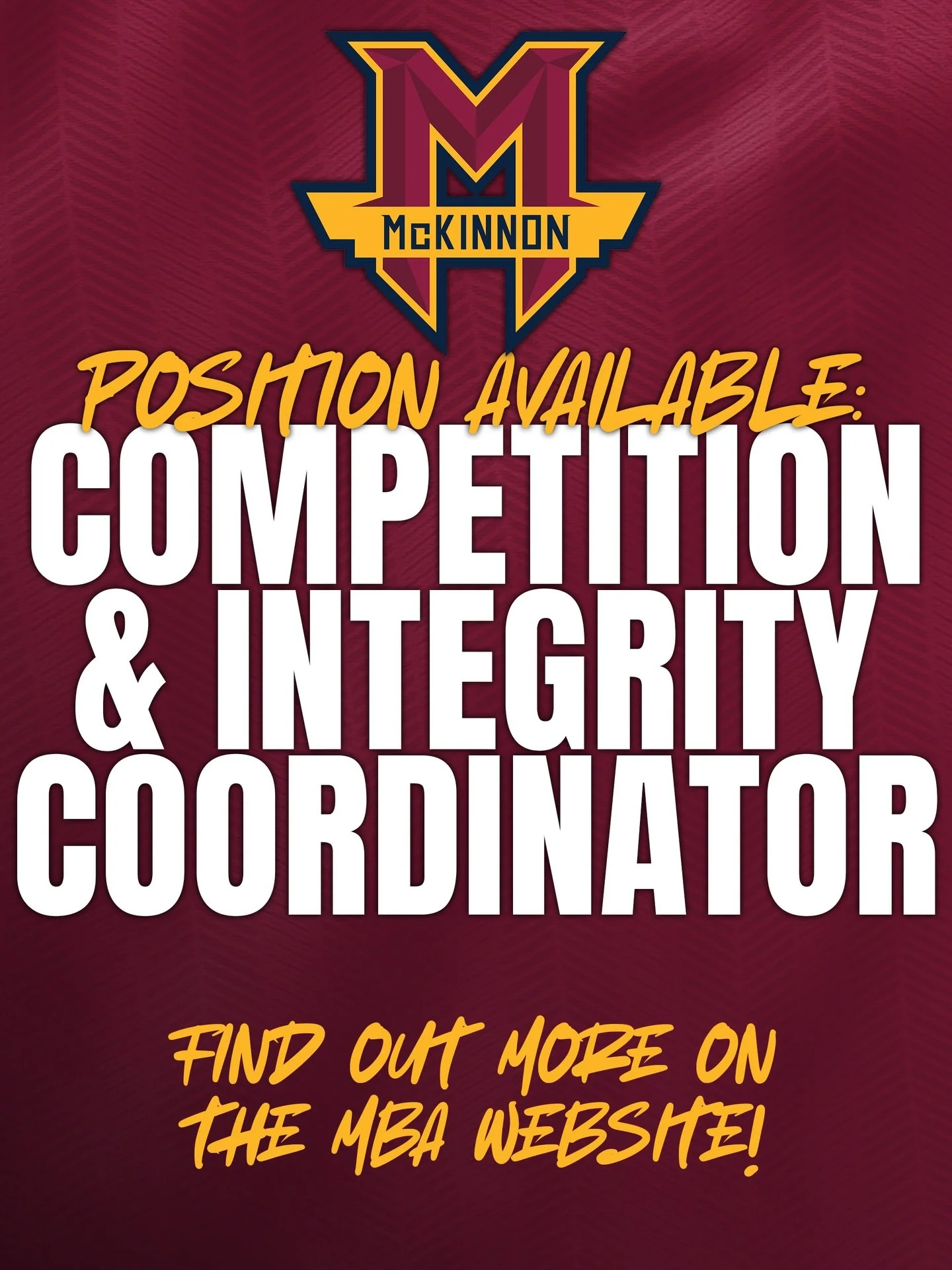 💼🏀 MBA is seeking an energetic, organised and community-minded&nbsp;𝗖𝗼𝗺𝗽𝗲𝘁𝗶𝘁𝗶𝗼𝗻 𝗮𝗻𝗱 𝗜𝗻𝘁𝗲𝗴𝗿𝗶𝘁𝘆 𝗖𝗼𝗼𝗿𝗱𝗶𝗻𝗮𝘁𝗼𝗿 to join our team in a unique full-time role that blends competition operations, governance, integrity and we