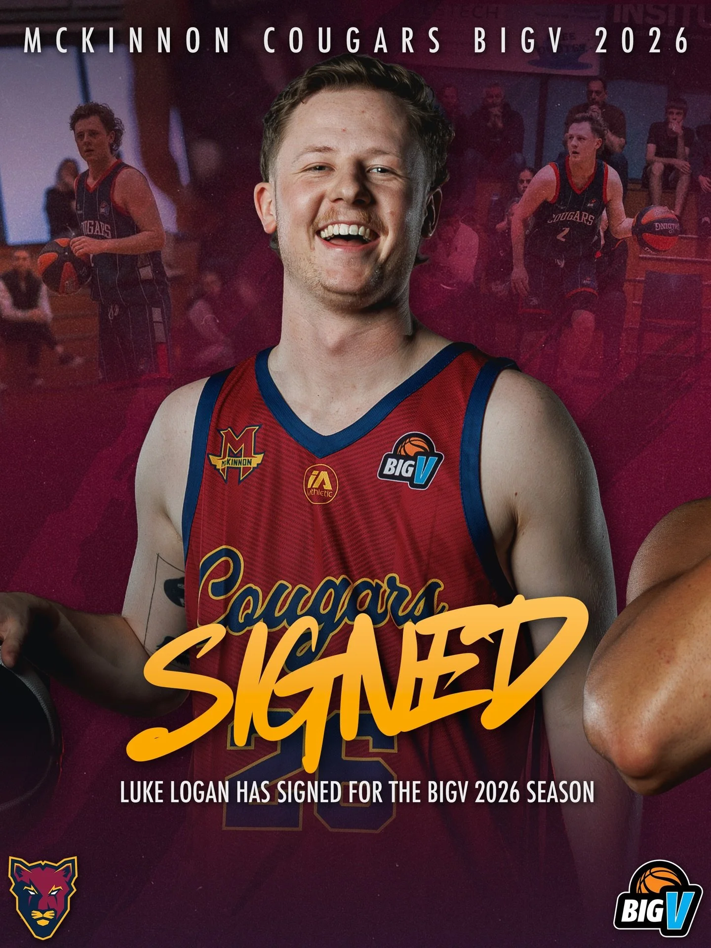 😃 MBA is pleased to announce the signing of Luke Logan for the Big V Basketball Championship Men 2026 season.

#cougarpride🐾