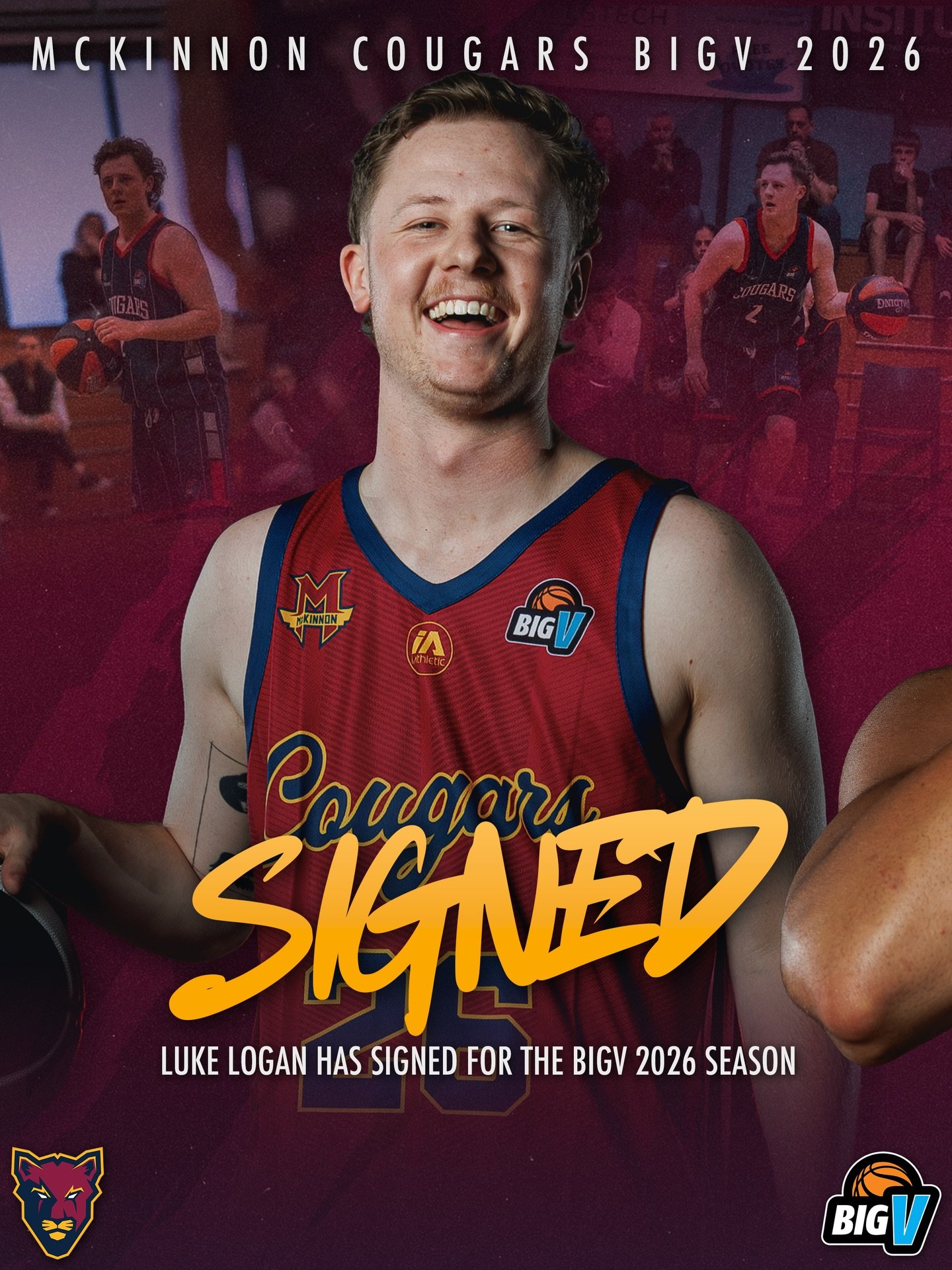 😃 MBA is pleased to announce the signing of Luke Logan for the Big V Basketball Championship Men 2026 season.

#cougarpride🐾