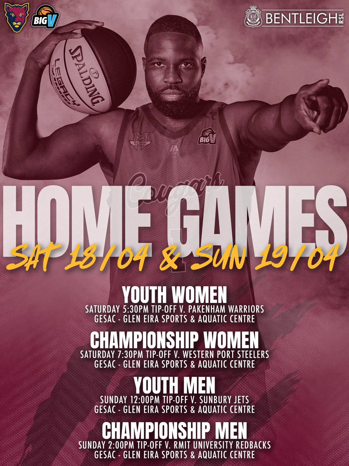 GESAC is the place to be this weekend 🔥

All four Cougars teams hit the floor across a huge weekend of Big V action 🐾🏀
 #CougarPride 🐾🐆