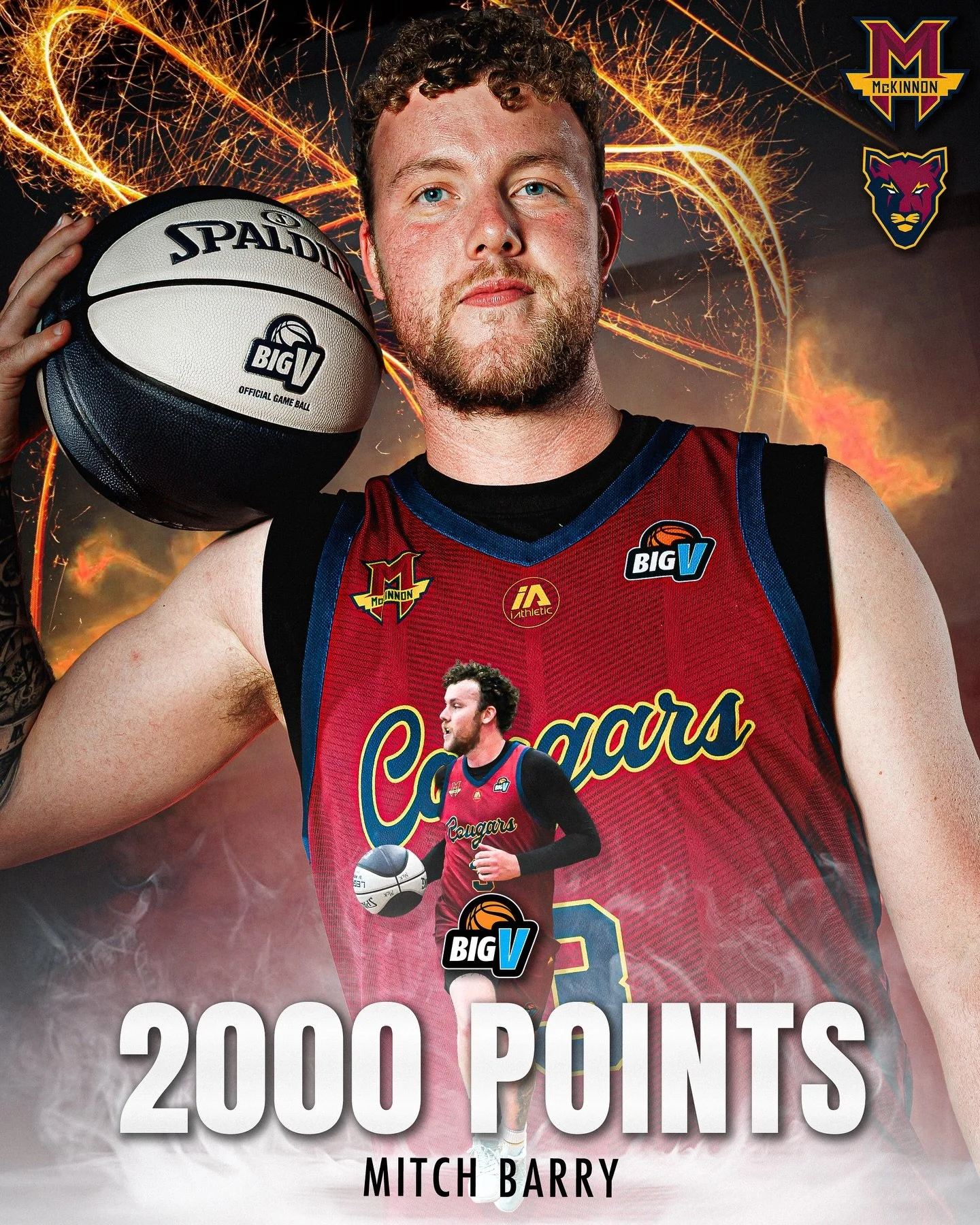 👏 Congratulations to Mitch Barry on reaching the 2️⃣0️⃣0️⃣0️⃣ point milestone in Big V last weekend!

#CougarPride 🐾