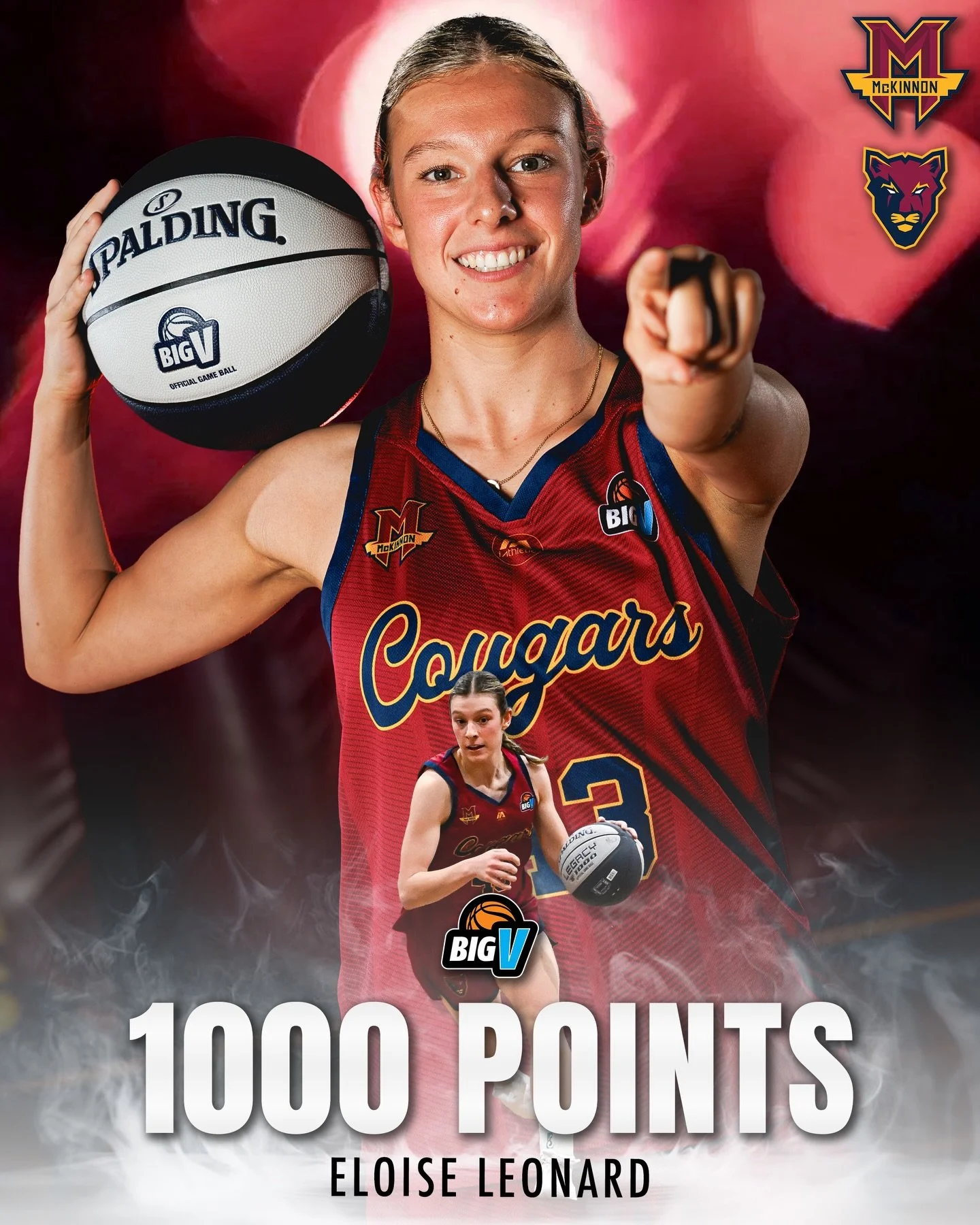 👏 Congratulations to Eloise Leonard on reaching the 1️⃣0️⃣0️⃣0️⃣ point milestone in Big V recently!

#CougarPride 🐾
