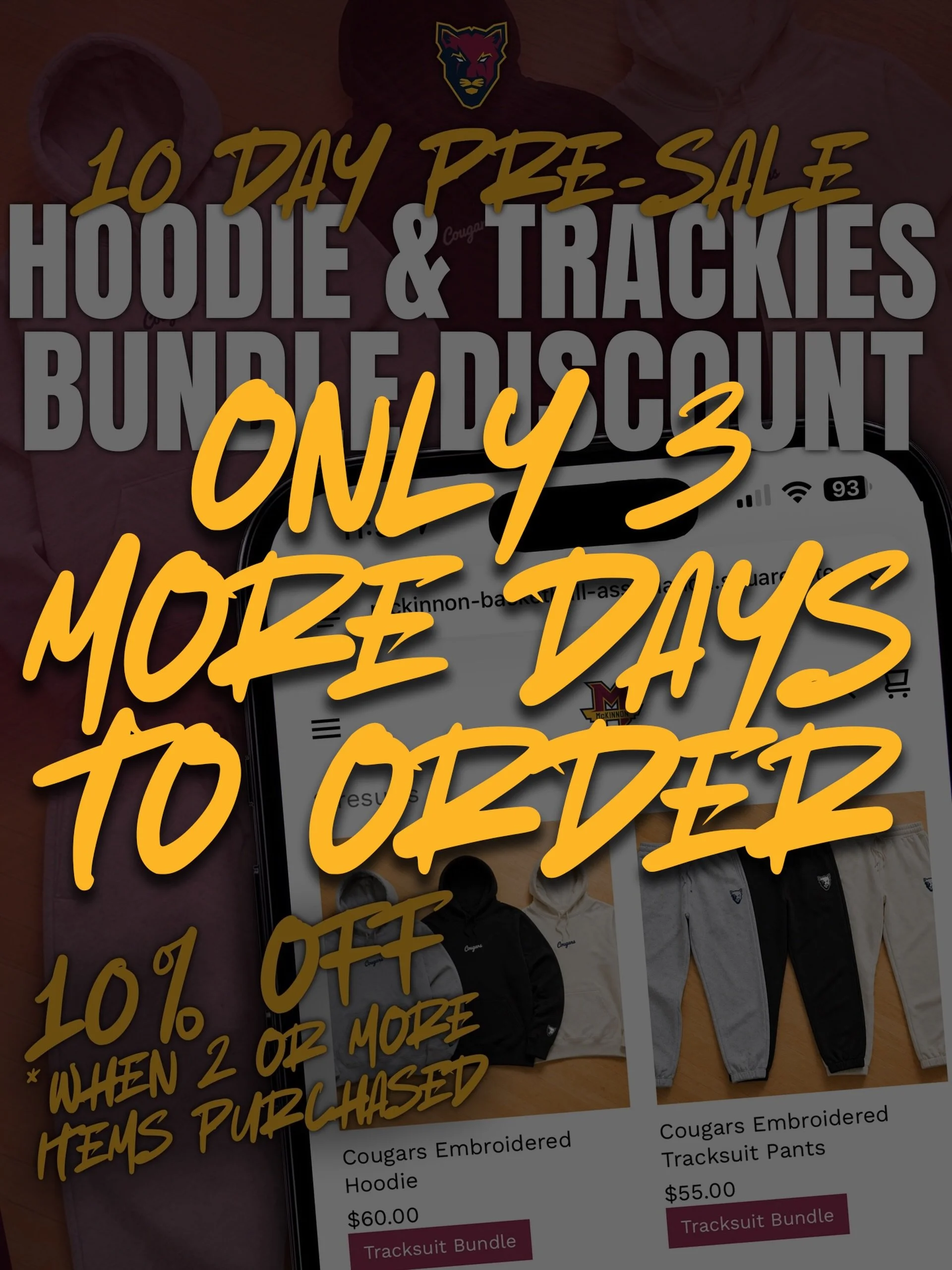 🐾 ONLY 3 MORE DAYS TO ORDER the NEW Cougars Embroidered Tracksuit!

🛍️ Shop now via the MBA Online Store - Link in the bio 🔗 

‼️ Pre-sale closes 12pm, Thursday 14th May. These items will not be available on the online store after this window clos