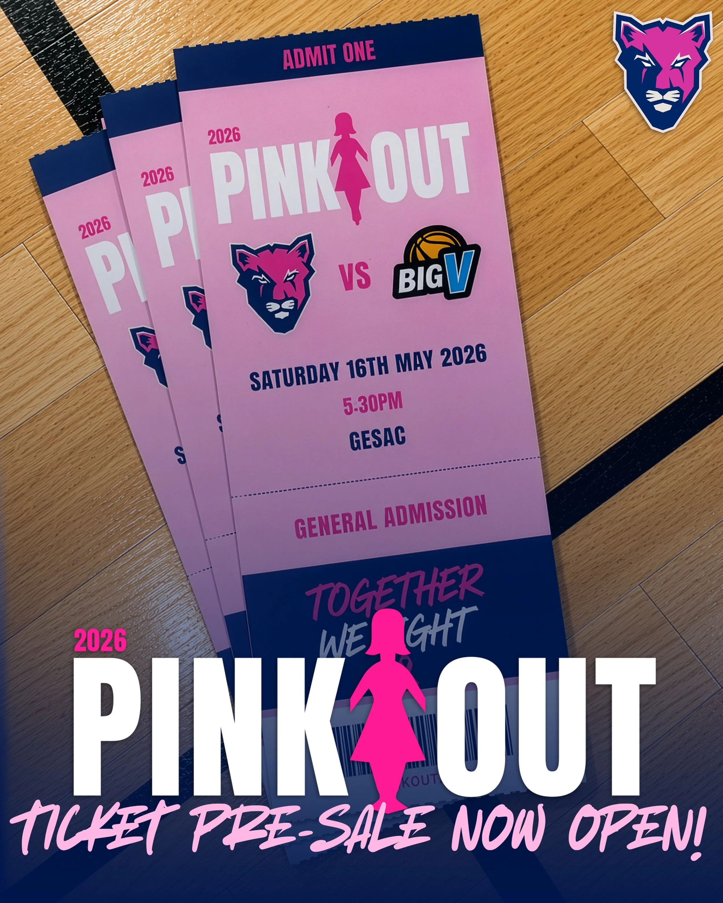 🎀 Secure your seats for the McKinnon Cougars Pink-Out Round at GESAC this weekend and help support Breast Cancer Network Australia (BCNA).

🏀 $2 from every ticket sold will be donated directly to BCNA across the weekend&rsquo;s Big V games.

🎟️To 