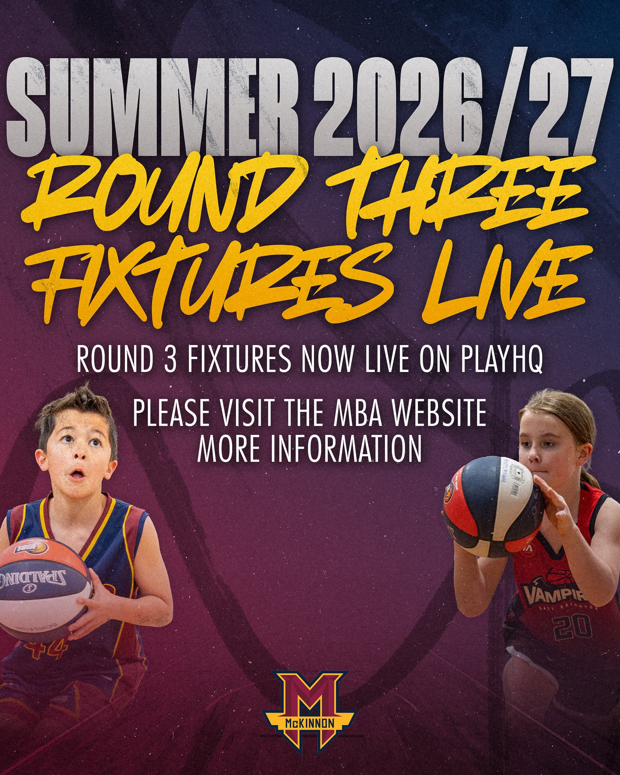 🏀 Round 3 fixtures for the MBA Summer 2026/27 Domestic Season are now live. Please check PlayHQ for your team&rsquo;s latest game time, venue and division before heading to the court.
