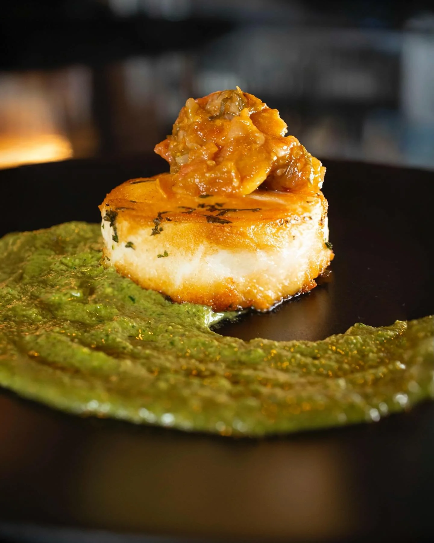 If fish is your game, look no further than our Chilean Sea Bass. This dish is served with heirloom tomato marmalade and arugula pesto sauce, providing the perfect balance for this meaty fish.