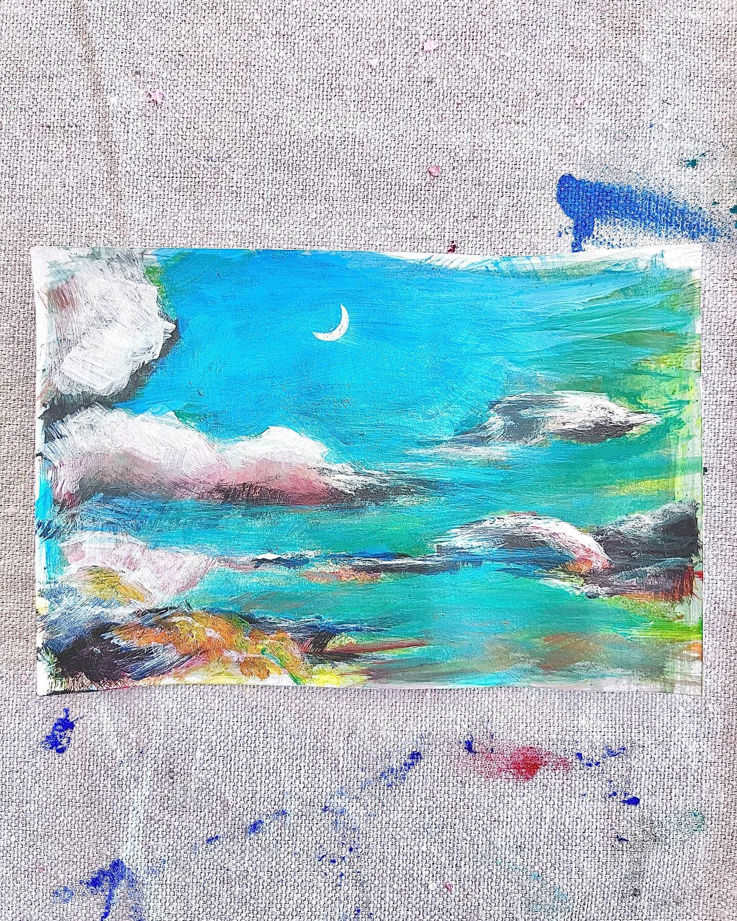 Moon, I win. 4x6&rdquo; 

Postcard from Anywhere.
As a project for my art class, we made homemade postcards. The objective of the lesson was to write a postcard to yourself or a loved one and illustrate it however you&rsquo;d like. We also talked abo