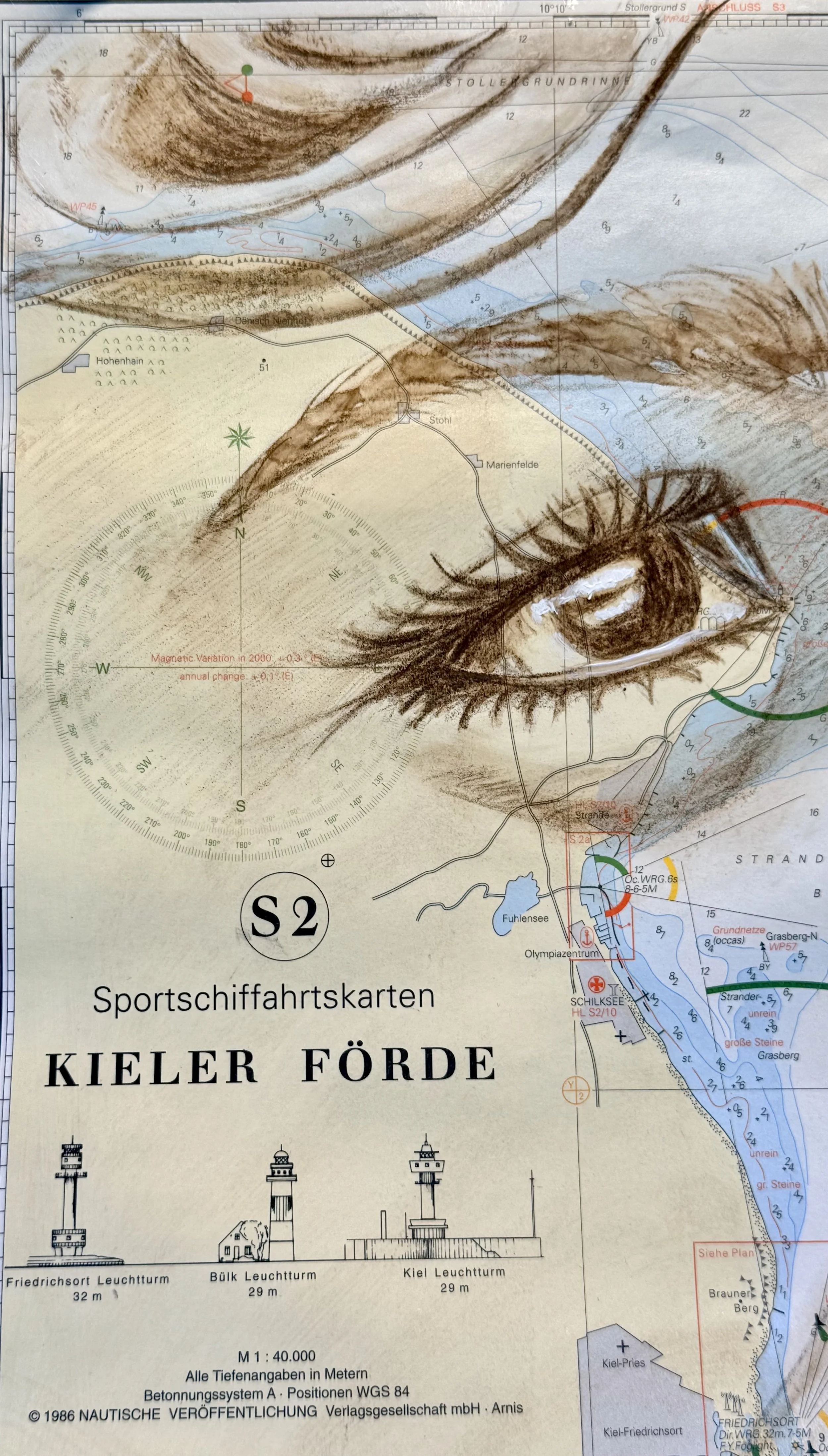 Im Glück baden-Detail-Frauenportrait auf Seekarte-Cordula Heimburg.jpeg