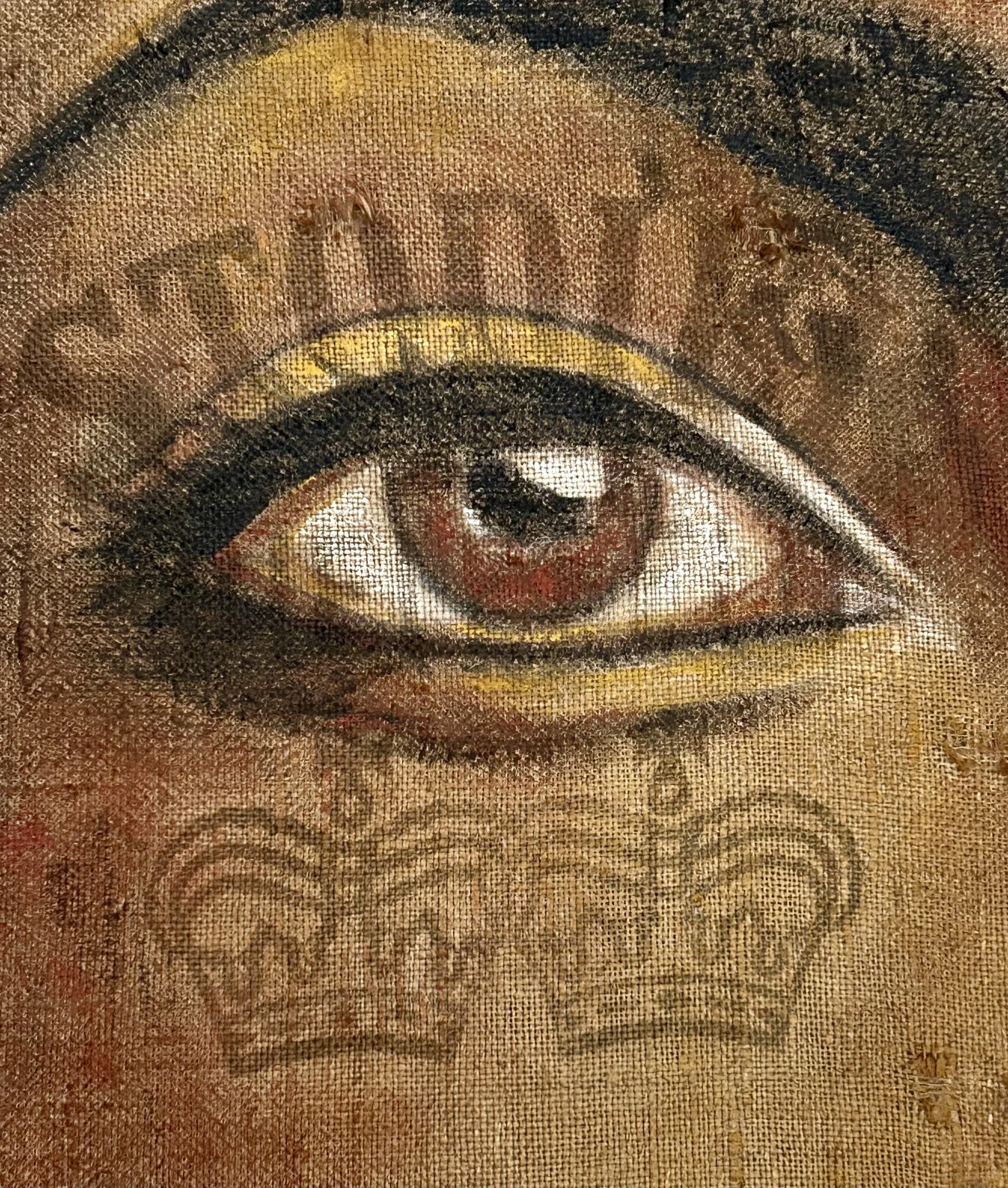  Portrait von Cordula Heimburg auf einem Kaffeesack