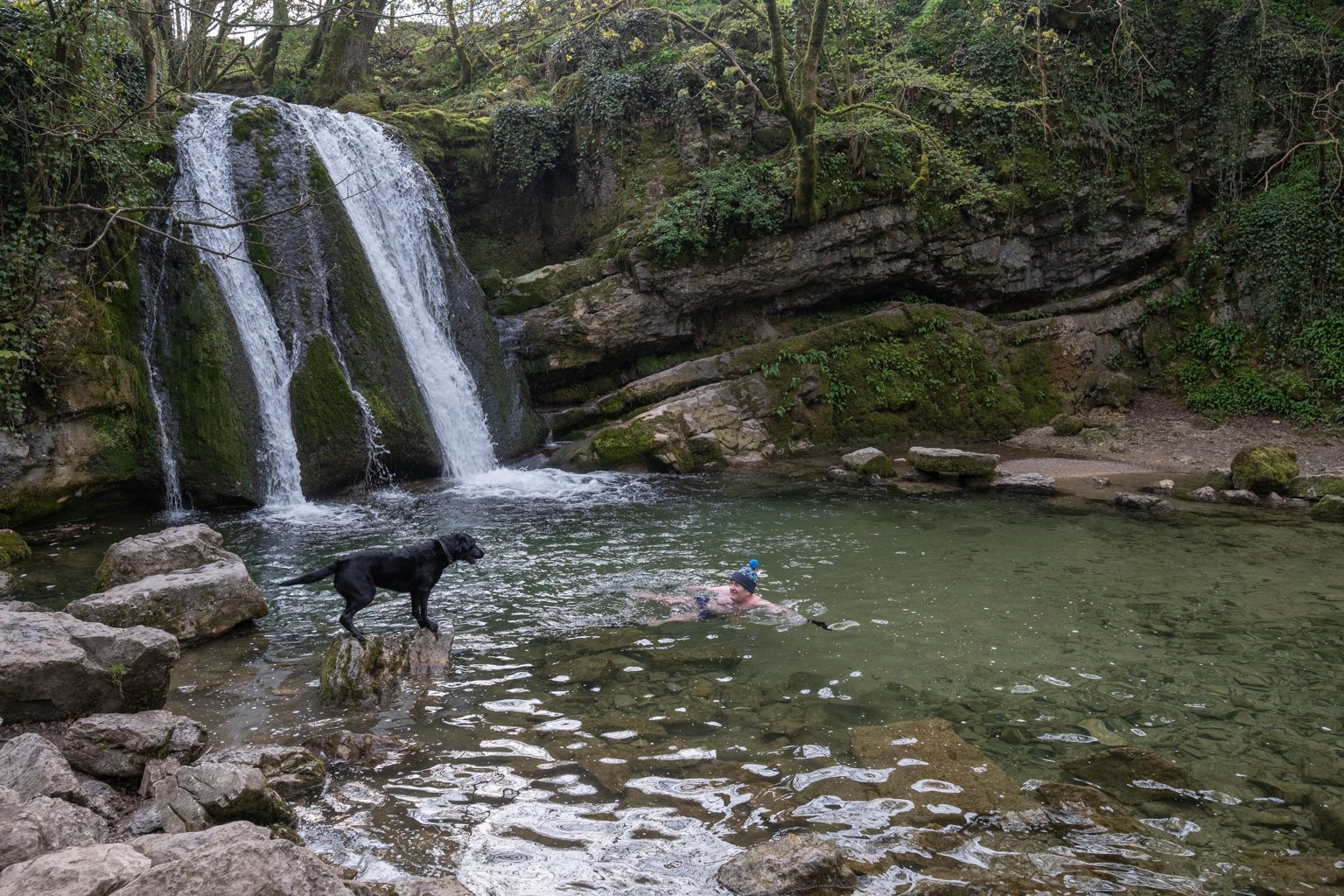 Sunday 26th April - first dip of the year at Janet's Foss