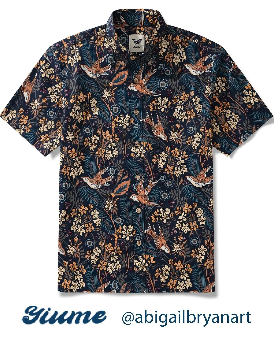 So pleased to have my pattern The Harvest Field as my latest design for @yiume_official  The print and quality of these cotton shirts is just beautiful, I&rsquo;ve included the website link just below ⬇️ 
yiume.com/en-gb/collections/abigail-bryan

#h