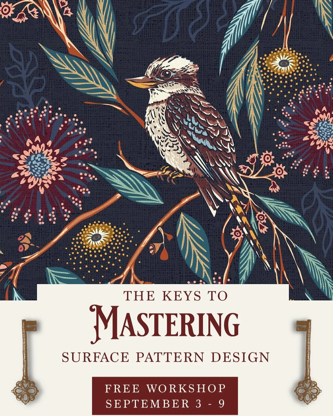 Comment KEYS and I will send you your FREE workshop sign-up link to your DM&rsquo;s &ndash; lets have some pattern fun together!
One of my favorite pattern design teachers, B&auml;rbel Dressler is teaching a FREE workshop called ✨The keys to masterin