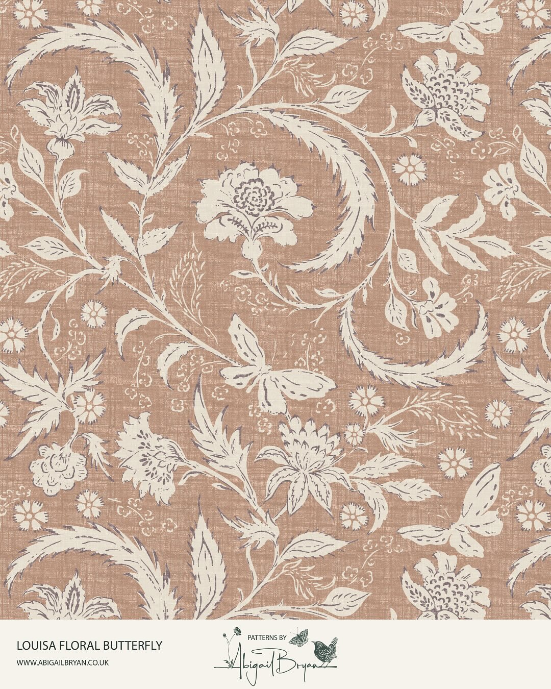 I&rsquo;m drawing, drawing and more drawing with Repertoire at the moment. My first completed pattern so far Louisa Floral Butterfly, would love to know your favourite colour version! 

#repertoire2025 #vintageflorals #vintagefloralwallpaper #butterf