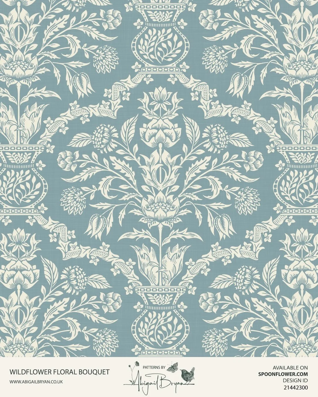 Wildflower floral bouquet in a classic damask pattern, available in a number of colours on my Spoonflower shop. 
#damaskwallpaper #damaskpattern #frenchcountrystyle #englishcountrystyle #countrystyle