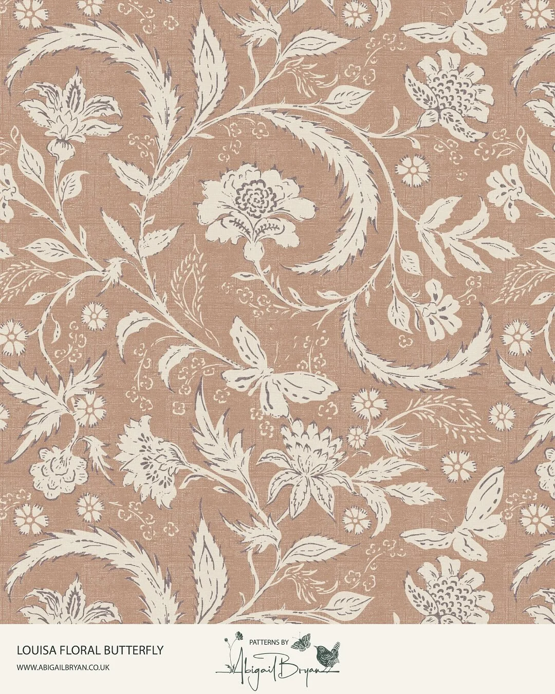 I&rsquo;m drawing, drawing and more drawing with Repertoire at the moment. My first completed pattern so far Louisa Floral Butterfly, would love to know your favourite colour version! 

#repertoire2025 #vintageflorals #vintagefloralwallpaper #butterf