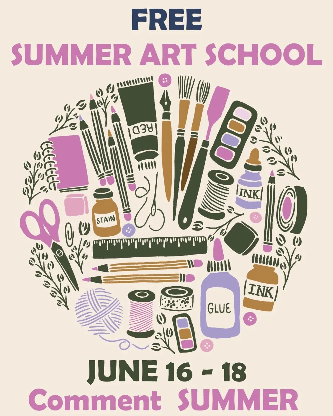 COMMENT SUMMER and I will send you your FREE course sign-up link to your DM&rsquo;s

This free 3-day live event will teach you to plan, draw, and sell one piece of art so you can stop sitting on a gallery full of work and start making real products &