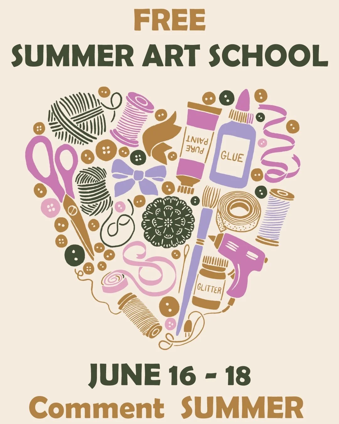 COMMENT SUMMER and I will send you your FREE course sign-up link to your DM&rsquo;s
This free 3-day live event will teach you to plan, draw, and sell one piece of art so you can stop sitting on a gallery full of work and start making real products &n