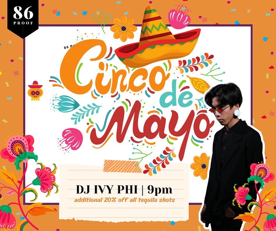 Join us for a night of tequila &amp; margheritas ! 🌸🌼💀💃🏻

Celebrating 𝐂𝐢𝐧𝐜𝐨 𝐝𝐞 𝐌𝐚𝐲𝐨 this Friday (5/5) with DJ Ivy Phi spinning your favourite throwback tracks.

Message us directly to book your table. 

Enjoy 50% off all cocktails dur